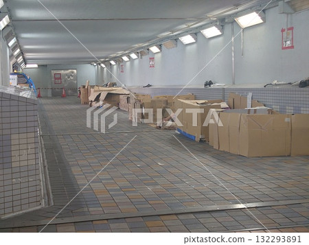 地下商場裡的紙板房子 132293891