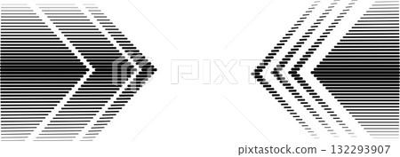 Striped arrow halftone gradation texture. Gradient Transition Lattice. Black triangle gradation line background pattern with white empty space. Vector Abstract backdrop. Optical illusion effect Not AI Striped arrow halftone gradation texture. Gradient Transition Lattice. Black triangle gradation line background pattern with white empty space. Vector Abstract backdrop. Optical illusion effect Not AI 132293907