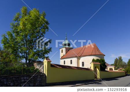 Roman Catholic Church of Saints Peter and Paul in the village of Petrovice. Czech Republic, South Moravia. Roman Catholic Church of Saints Peter and Paul in the village of Petrovice. Czech Republic, South Moravia. 132293916