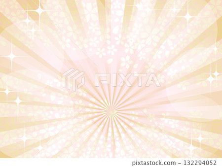 輻射光和櫻花圖案背景圖 132294052