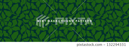 Mint background pattern, botanical banner with pattern, hero image in a vector illustration 132294331