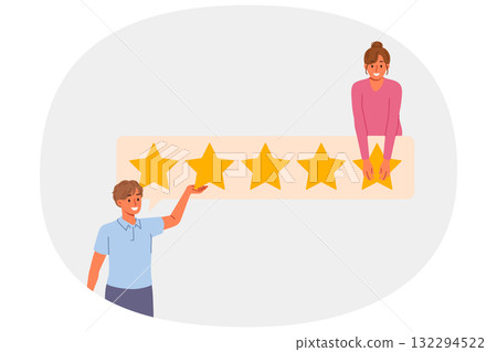 Rating given by business people who rate quality of service as 5 stars to praise seller Rating given by business people who rate quality of service as 5 stars to praise seller 132294522