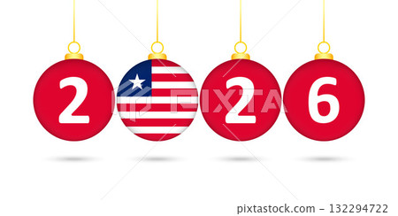 Liberia Flag Christmas Balls 2026 Decoration. Liberia Flag Christmas Balls 2026 Decoration. 132294722
