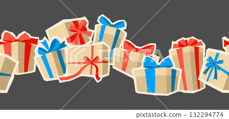 Background with gift boxes. Colorful presents for celebration, discounts or promotions. 132294774