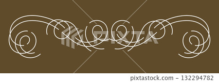 Decorative linear divider. Vintage swirl filigree border. Decorative linear divider. Vintage swirl filigree border. 132294782