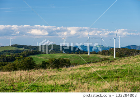 Kamisotogawa Plateau - A plateau landscape with towering windmills - Green Power Kuzumaki 132294808