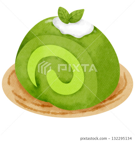 Matcha Roll Cake Illustration Green Tea Dessert Watercolor Clipart Japanese Sweet Food Art Matcha Roll Cake Illustration Green Tea Dessert Watercolor Clipart Japanese Sweet Food Art 132295134