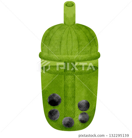 Dark Boba Matcha Illustration 132295139