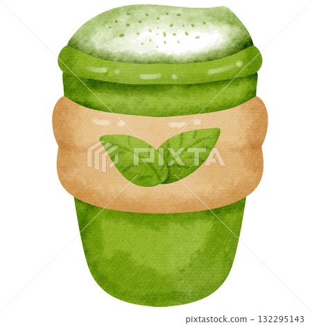 Matcha Latte Illustration Green Tea Drink Watercolor Clipart Cafe Beverage Art Matcha Latte Illustration Green Tea Drink Watercolor Clipart Cafe Beverage Art 132295143