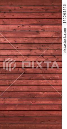 Background image of a vertical reddish-brown wooden fence with grain 132295226