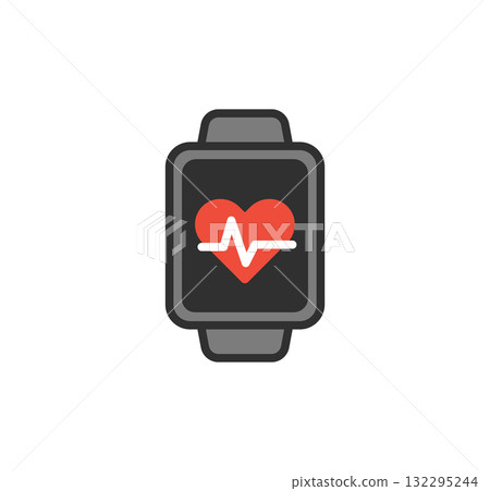 Heart rate app smart watch icon illustration 132295244