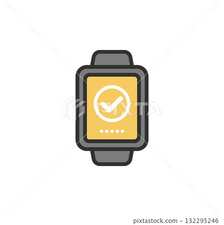 Cashless payment app smart watch icon illustration 132295246