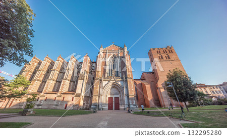 Saint Etienne Cathedral in Toulouse timelapse hyperlapse. France Saint Etienne Cathedral in Toulouse timelapse hyperlapse. France 132295280