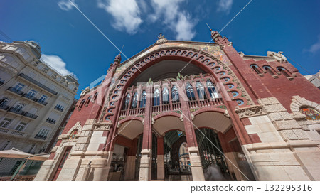 Mercado de Colon facade timelapse hyperlapse in Valencia, Spain 132295316