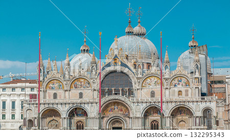 Basilica of St Mark timelapse. It is cathedral church of Roman Catholic Archdiocese of Venice 132295343