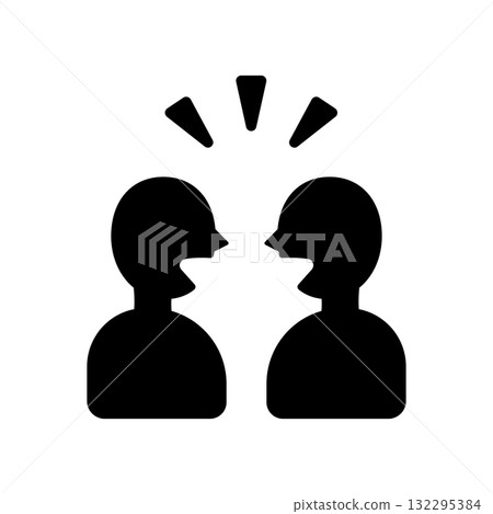 Icon illustration of two people having a conversation Icon illustration of two people having a conversation 132295384