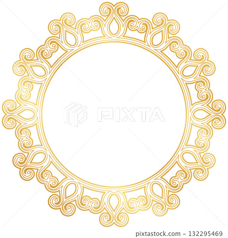 美麗的歐式裝飾和金色漸變圓框 132295469