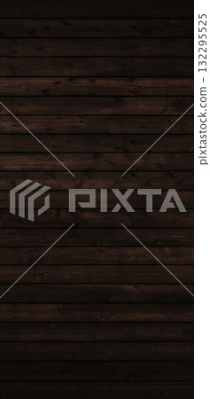 Background image of a dark brown vertical wooden fence with grain 132295525