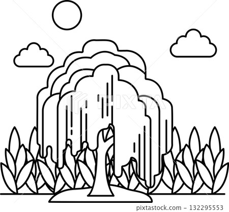 A tree with a large trunk A tree with a large trunk 132295553