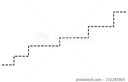 Dashed Staircase Line Pattern Geometric Step Diagram Design Dashed Staircase Line Pattern Geometric Step Diagram Design 132295905