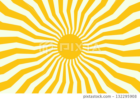 Yellow Sunburst Rays Illustration Abstract Radiant Energy Design 132295908