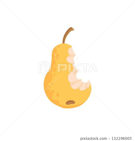 Organic waste, food compost collection isolated on white background. Banana and watermelon rind, fish bone and apple stump vector illustration 132296005