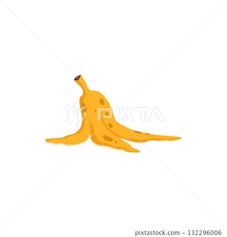 Organic waste, food compost collection isolated on white background. Banana and watermelon rind, fish bone and apple stump vector illustration Organic waste, food compost collection isolated on white background. Banana and watermelon rind, fish bone and apple stump vector illustration 132296006