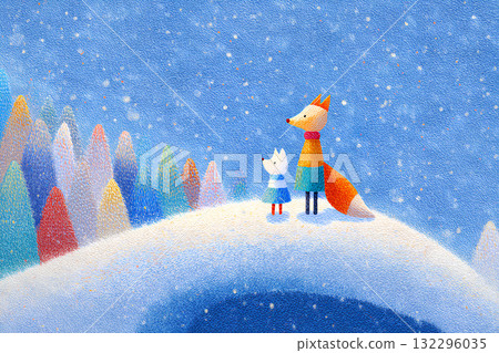 大手套和狐狸和她的孩子（童話） 132296035