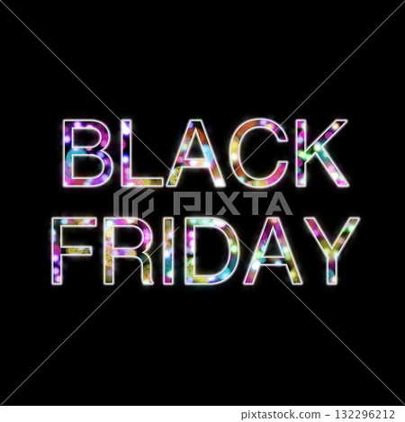 黑色星期五，發光的字母背景插圖 132296212
