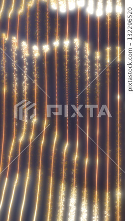 Abstract golden light trails with sparkling particles on dark background Abstract golden light trails with sparkling particles on dark background 132296520
