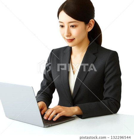 Business woman who operates a personal computer 132296544