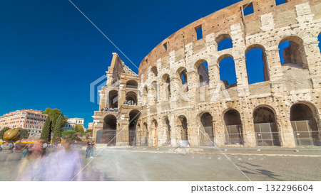 The Colosseum or Coliseum timelapse hyperlapse, also known as the Flavian Amphitheatre in Rome, Italy The Colosseum or Coliseum timelapse hyperlapse, also known as the Flavian Amphitheatre in Rome, Italy 132296604