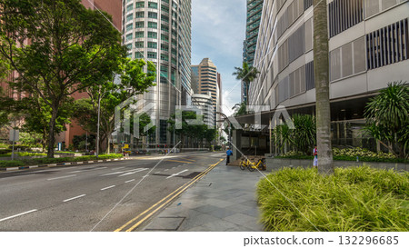 Downtown skyscrapers office buildings of modern megalopolis timelapse hyperlapse Downtown skyscrapers office buildings of modern megalopolis timelapse hyperlapse 132296685
