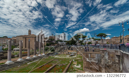 Ancient Roman Forum timelapse hyperlapse, UNESCO World Heritage Site. Rome, Italy Ancient Roman Forum timelapse hyperlapse, UNESCO World Heritage Site. Rome, Italy 132296772
