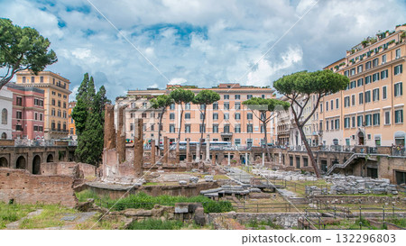 Largo di Torre Argentina timelapse in Rome. Largo di Torre Argentina timelapse in Rome. 132296803