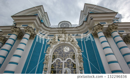 Grotto Pavilion timelapse hyperlapse in Catherine Park at Tsarskoye Selo Pushkin , St. Petersburg, Russia 132296836