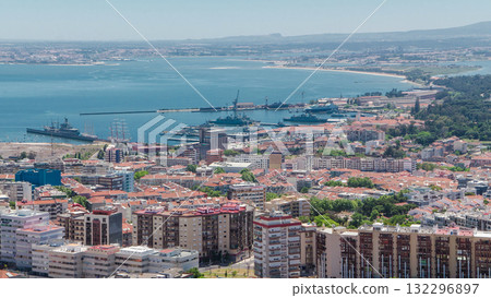 Lisbon on the Tagus river bank, central Portugal timelapse 132296897