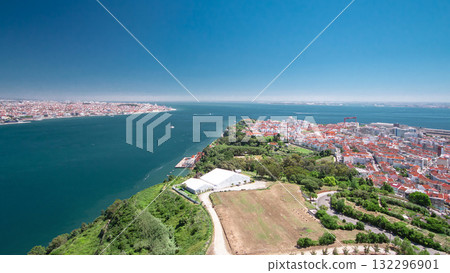 Lisbon on the Tagus river bank, central Portugal timelapse Lisbon on the Tagus river bank, central Portugal timelapse 132296901