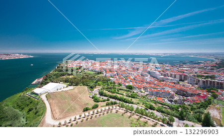 View of Almada city near Lisbon - Portugal timelapse View of Almada city near Lisbon - Portugal timelapse 132296903