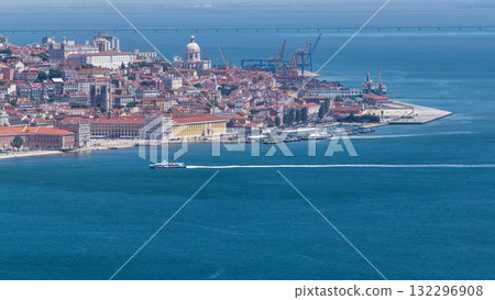 Lisbon on the Tagus river bank, central Portugal timelapse 132296908