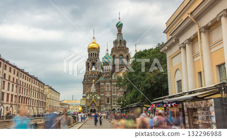 Church of the Savior on Spilled Blood timelapse hyperlapse. Church of the Savior on Spilled Blood timelapse hyperlapse. 132296988