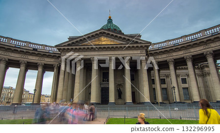 Kazan Cathedral or Kazanskiy Kafedralniy Sobor timelapse hyperlapse in Saint Petersburg Kazan Cathedral or Kazanskiy Kafedralniy Sobor timelapse hyperlapse in Saint Petersburg 132296995