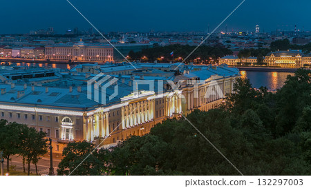 Constitutional Court of Russian Federation timelapse in St.Petersburg, Russia. 132297003
