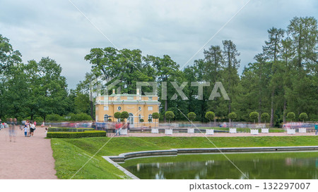 Mirror Pond in Catherine Park and Upper Bathhouse pavilion timelapse 132297007