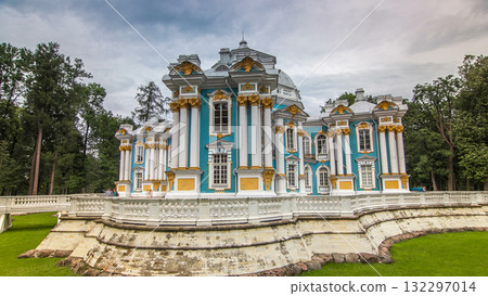 Hermitage pavilion timelapse hyperlapse in Catherine park in Tsarskoe Selo near Saint Petersburg, Russia Hermitage pavilion timelapse hyperlapse in Catherine park in Tsarskoe Selo near Saint Petersburg, Russia 132297014