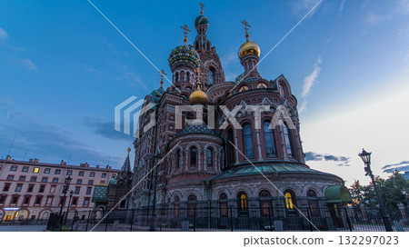 Church of the Savior on Spilled Blood night to day timelapse hyperlapse. 132297023