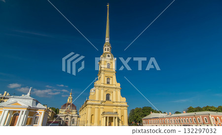 Peter and Paul Fortress timelapse hyperlapse. Petropavlovskaya Krepost. Citadel of St. Petersburg, Russia Peter and Paul Fortress timelapse hyperlapse. Petropavlovskaya Krepost. Citadel of St. Petersburg, Russia 132297032