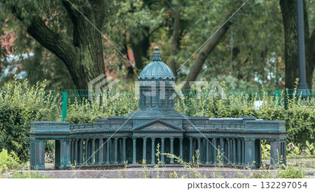 St. Petersburg. Mini City in the Alexander Park timelapse. Layout of Peter and Paul Cathedral 132297054