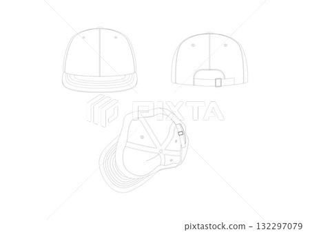 Baseball Cap Template 132297079