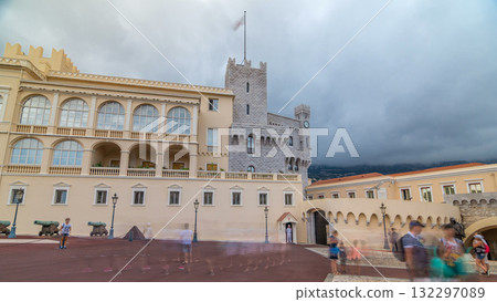 Prince's Palace of Monaco timelapse hyperlapse. Official residence of the Prince of Monaco. 132297089